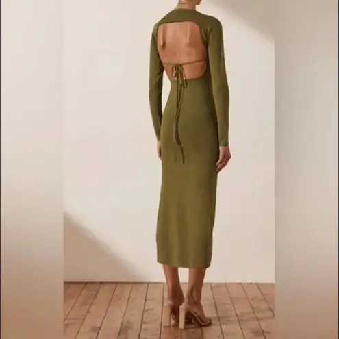 Shona joy ✨SALE Lyon Backless Midi Dress Olive Green Size S