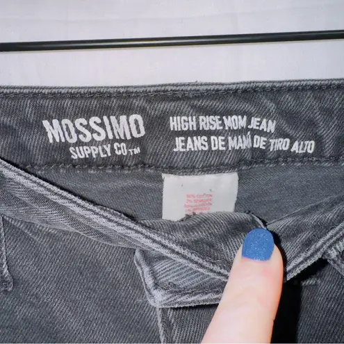 Mossimo Supply Co Women's Gray Wash Denim Distressed High Rise Mom Jean 4/27 Size undefined