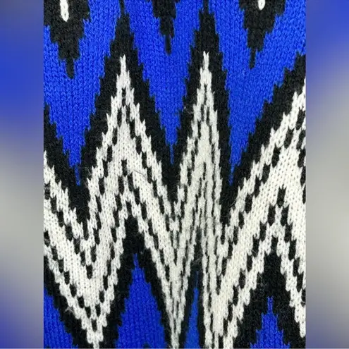 Allison Brittney Chevron Grandpa Open Front Vintage Cardigan Size Large