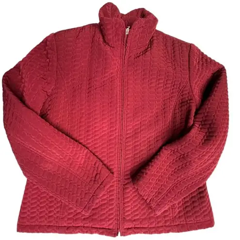 Gallery Women's Size XL Red Lightweight Quilted Jacket Coat Utility Barn Jacket