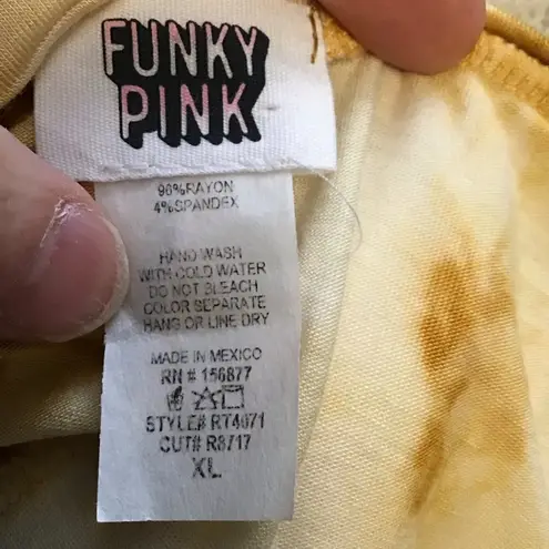 Gold Hippie Chic Tie Dye Beachy Top Size XL