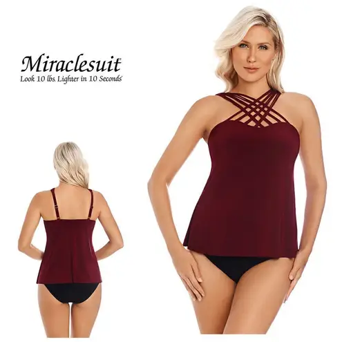 MiracleSuit strappy tankini top. Size 10