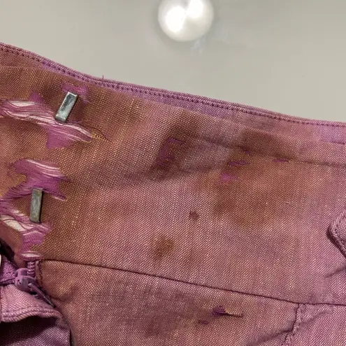 Veronica Beard FLAWED Purple Linen Pine Shorts Size 12 US $348