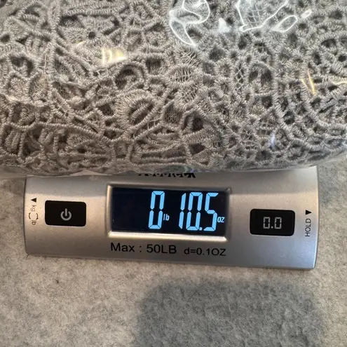 Cal Style Kimono Top Womens XL Silver Lace Crochet Witchy Romantic Fairy Gray