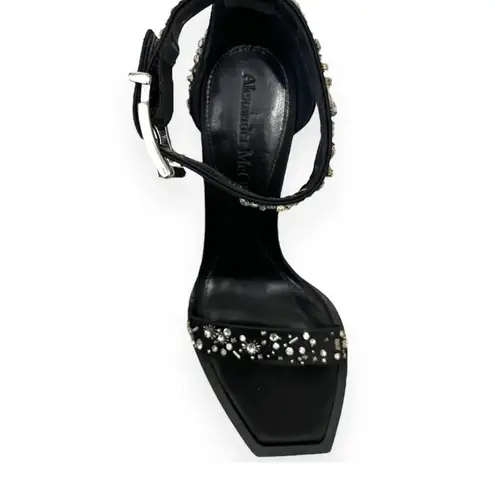 Alexander McQueen Pin 105 Crystal-embellished Satin Sandals,SZ 39, $1,797