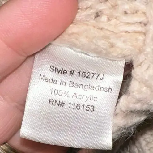 Poof! Poof Excellence Cream Knit Balloon Sleeve Cropped Sweater