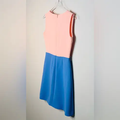 Roksanda Colorblock Wool Crepe Salmon Pink Turquoise Blue A