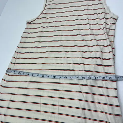 The Great . Cream Striped Sleeveless Maci Dress 100% Cotton Women SZ 2 *TINY FLAW