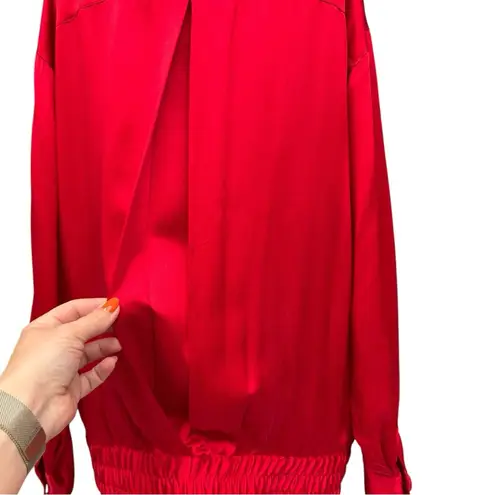 Doncaster Silks Vintage Red Sueded Silk Blouse – Size Medium NWT Draped Silk Top