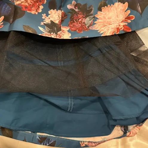 Sachin + Babi Audrey Gown Teal Garden Floral Dress Sleeveless Satin Size 8 New