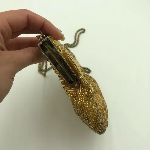 Vintage 1960’s Gold Beaded Evening Clutch / Crossbody Bag