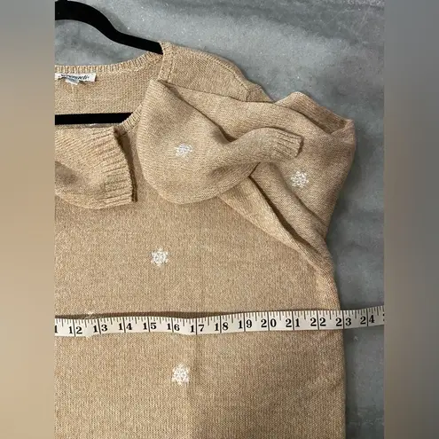 NWT Serengeti Size XL Tan White Embroidered Snowflake Pine Tree Knit Tunic Top