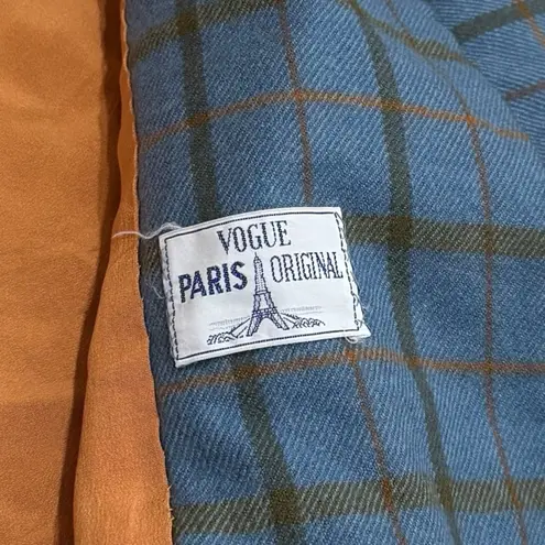 Vintage Vogue Paris Original Retro Plaid Women's Relaxed Suit Jacket Career M/L Blue Size M