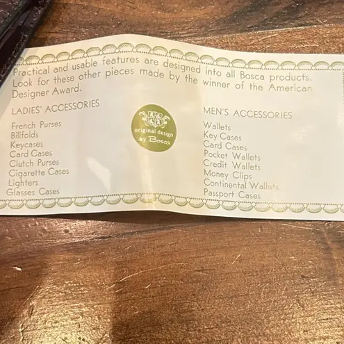 Vintage Bosca Old Leather Moda di Roma Wallet Coin Purse Hand Stained Hide 1970s Brown