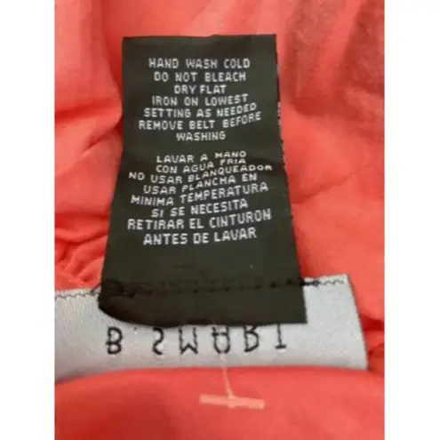 B Smart One Bare Shoulder Ruffle Belted Fully lined Mini Dress Coral Size 8 Orange