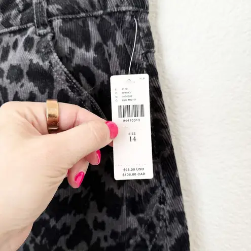 Anthropologie [] Pilcro Leopard Print Corduroy Front Slit Mini Skirt NWT Size 14