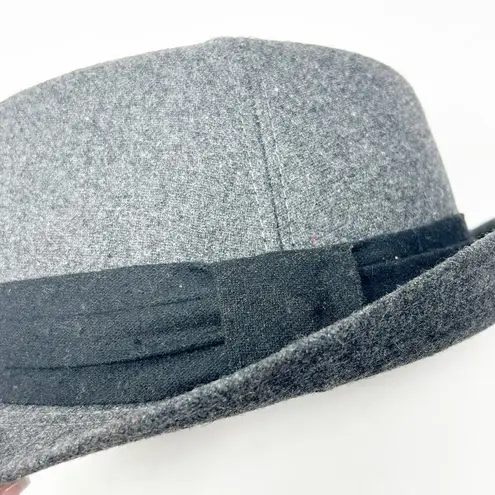 BDG  Urban Outfitters UO Womens Wool Blend Short Brim Ribbon Fedora Hat Gray