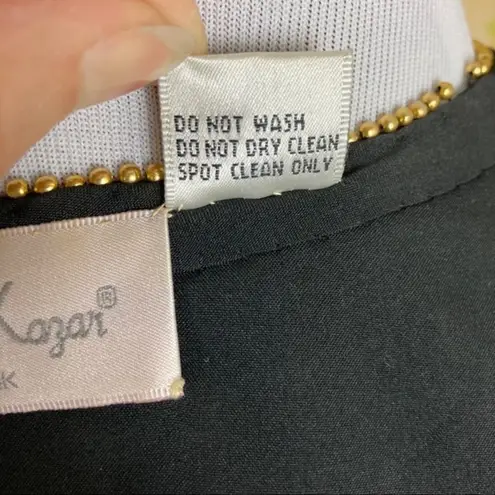 Laurence Kazar Vintage Black Beaded Blazer Size XL