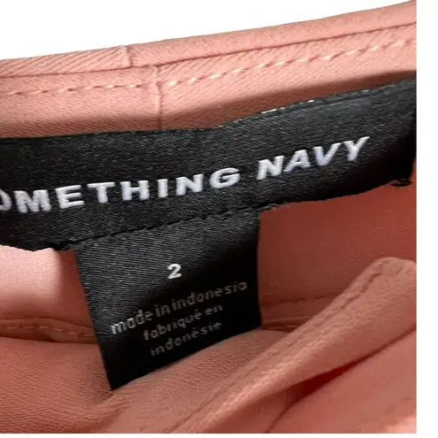 Something Navy Peach Pink Pleated High Waist Wide Leg Pants Size 2