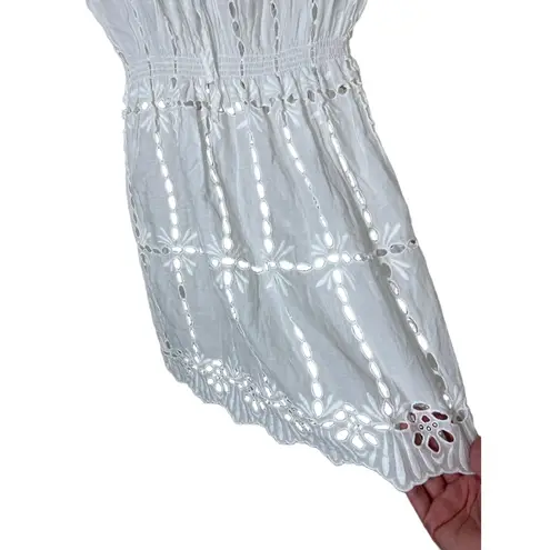 INC International Concepts White Eyelet Embroidery Short Sleeve Mini Dress 10