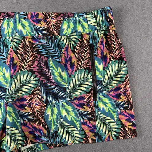 Reel Legends Womens 2X Hawaiian Print Performance Shorts Drawstring Zip Pockets Black