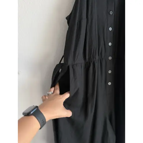 Eloquii Women's Linen Blend Belted Halter Neck Jumpsuit Button Front Size 18 NEW