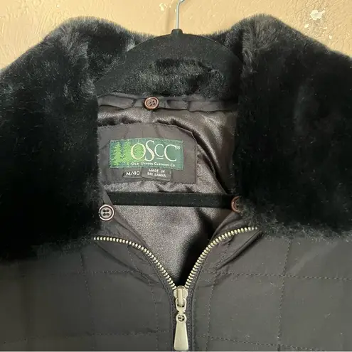 OSCC Black Quilted Fur Collar Jacket Medium