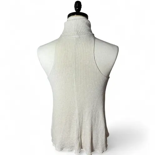 We The Free  People XS‎ Ribbed Knit Sleeveless Turtleneck Top Ivory