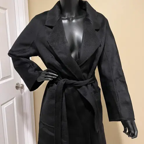 Wool Trench Coat Winter Jacket Parka Bomber Office Coat Wool Jacket Fall Long Jacket Black