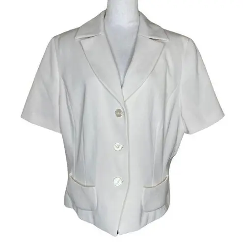 Larry Levine Blazer Women's Jacket Suit Separate White Plus Size 18