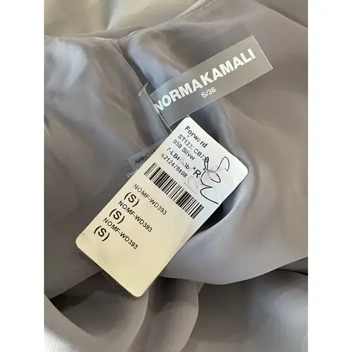 Norma Kamali Maria Gown in Silver Small New Womens Long Maxi grey dress