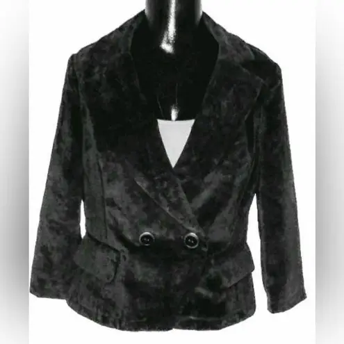 Ashley by 26 International velvet black double breasted blazer jacket coat SZ S
