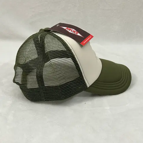 Jacks Surfboards Pray For Surf Embroidered Olive Green White Surfer Trucker Mesh SnapBack Hat Cap