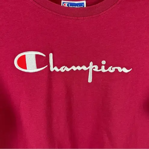 Champion Cropped Logo Long Sleeve Tee