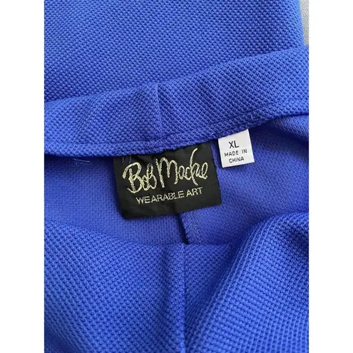 Bob Mackie Blue Textured Pull On Cropped Trouser Pants Women’s Size XL