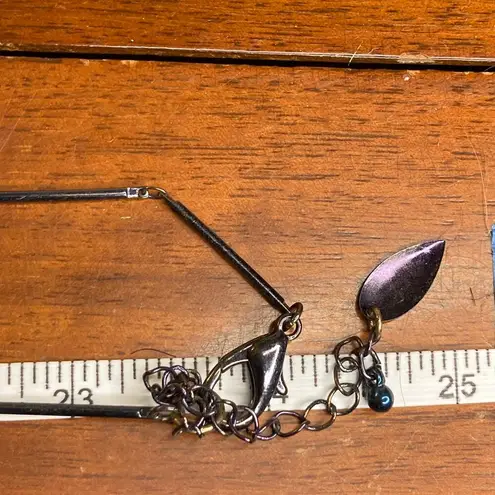 Coldwater Creek 0116 Long Gatsby-Style Necklace in Gunmetal w/Pink Rhinestones