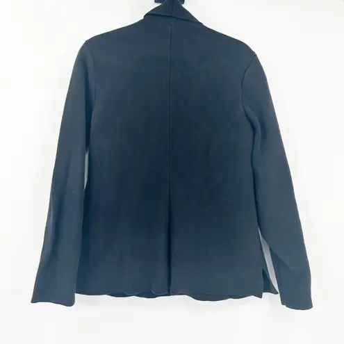 Summersalt Womens Ribbed Knit Sweater Blazer Shawl Collar Jacket Size L Black