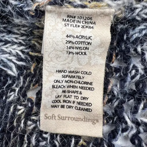 Soft Surroundings Pendley Cable Knit Long Cardigan Sweater Multicolor Size S/M