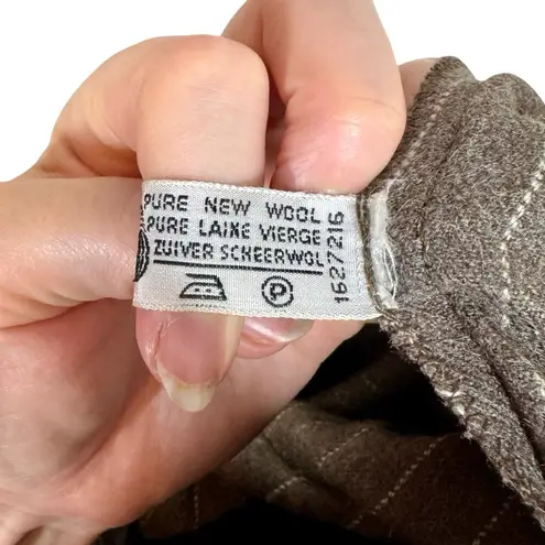 Dolce & Gabbana Vintage 1990s Brown Pinstripe Oversized Wool Coat Sz:40 90s