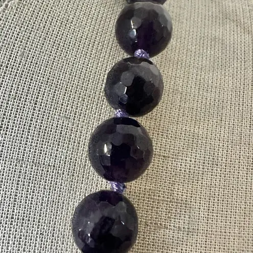 Heidi Daus Statement Floral Necklace with Genuine Amethyst Beads & Multicolor Cr Purple