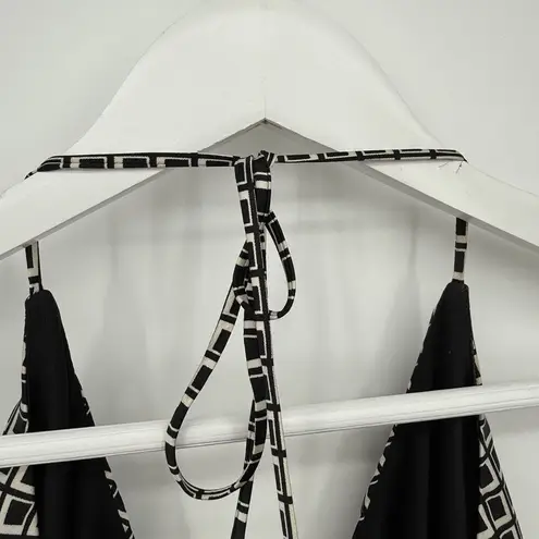 Alyn Paige NY Geometric Satin Halter Formal Y2k Dress Size 4