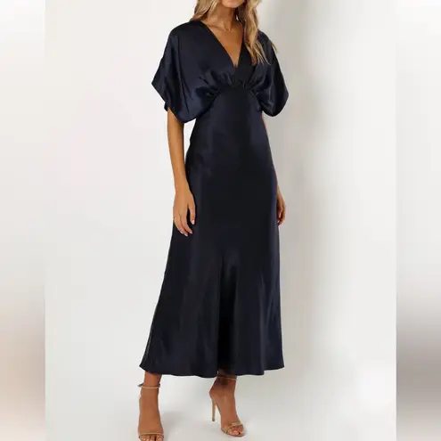 Petal and Pup NWT $99 Blue Satin Ricki Maxi Dress M