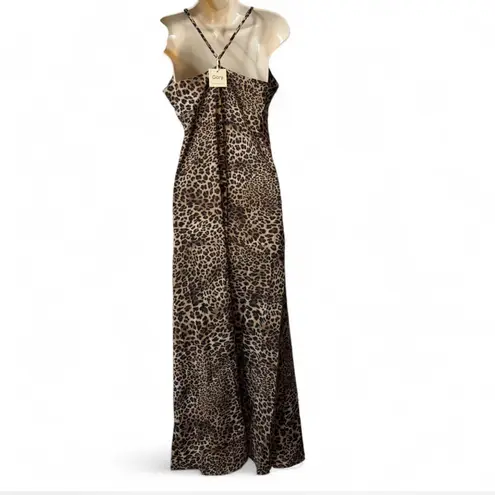 Leopard Print Maxi Dress Brown