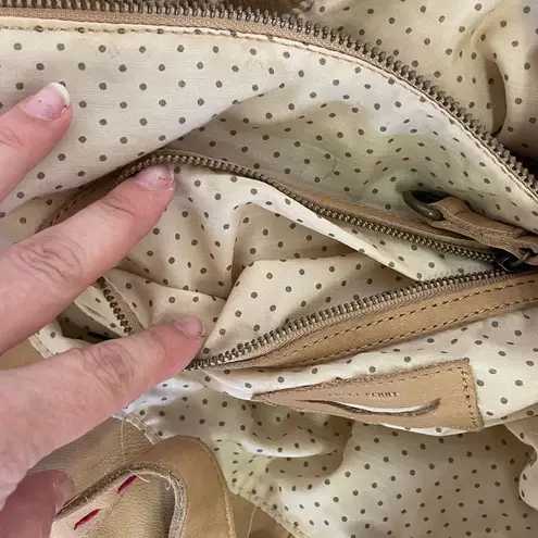 Lucky Penny Anthropologie Boho Leather Canvas Fringe Shoulder bag Hobo Cowgirl Tan