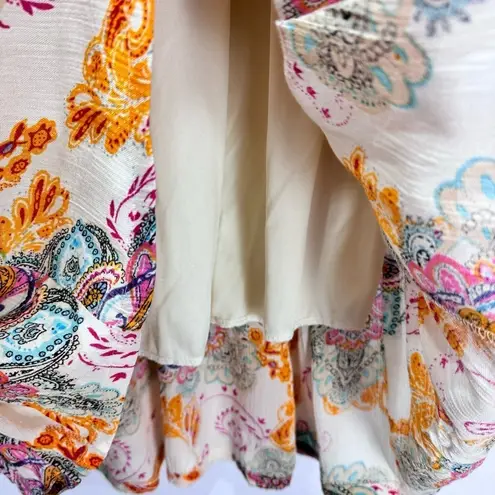 Floral Paisley Boho Ankle Length Crepe Overlay Hippie Boho Skirt by Gypsy Blu Size M