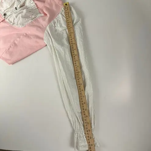 Vintage Banjo corset style peasant renaissance top womens size large prairie Pink