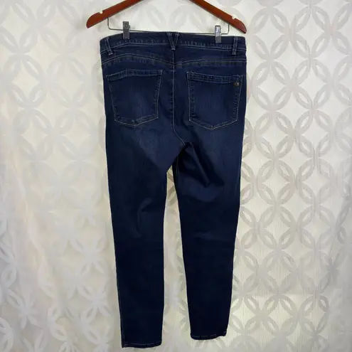 Democracy Luxe High Rise "Ab"solution Ankle Length Skinny Jeans Indigo Blue 12