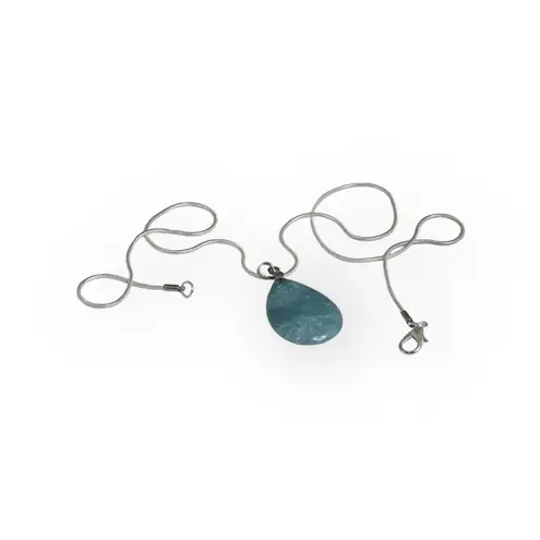 new Larimar âď¸ď¸ Crystal Briolette Teardrop Stone Necklace âď¸ď¸ Sterling Silver Blue