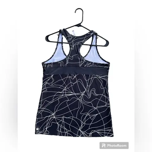 Fabletics  Tank‎ Top Women's Size M Black & White Racerback Athletic Activewear