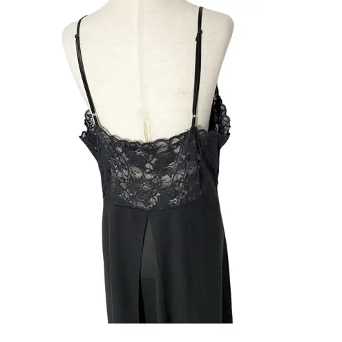 VINTAGE 90s SOLANGE Maxi Nightgown Dress Black Size 1X